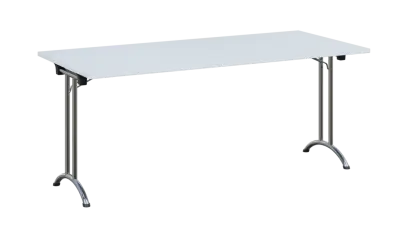 SLC 180 chrom skládací jednací stůl 1800x800, deska 25 mm, podnož chrom, deska bílá